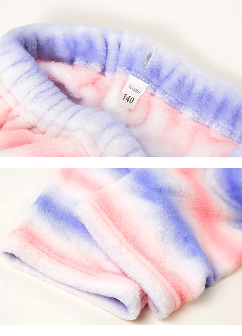 パジャマ キッズ 冬 長袖 女の子 130～160cm (マイクロファイバー 上下セット 女子 もこもこ 暖かい あったかい 130 140 150 160) (在庫限り)