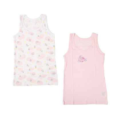 キッズ タンクトップ 女児 女の子 下着 ランニングシャツ 2枚組 110cm～130cm 子供 肌着 インナー ガールズ 子ども ノースリーブ スリーブレス 幼稚園 小学生