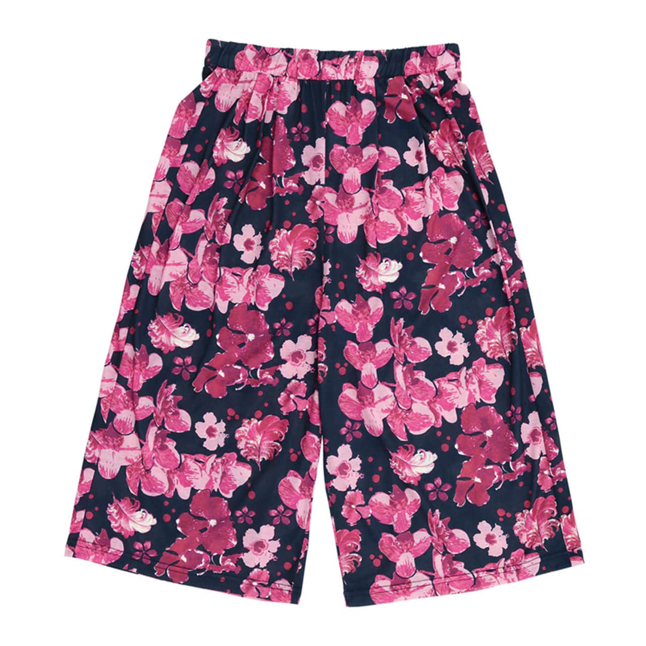 ルームパンツ レディース ガウチョ M～LL (ルームウェア 夏用 部屋着 ボトムス ワイドパンツ 7分丈 リラックス ステテコ かわいい オシャレ 涼しい おうち時間) (在庫限り)