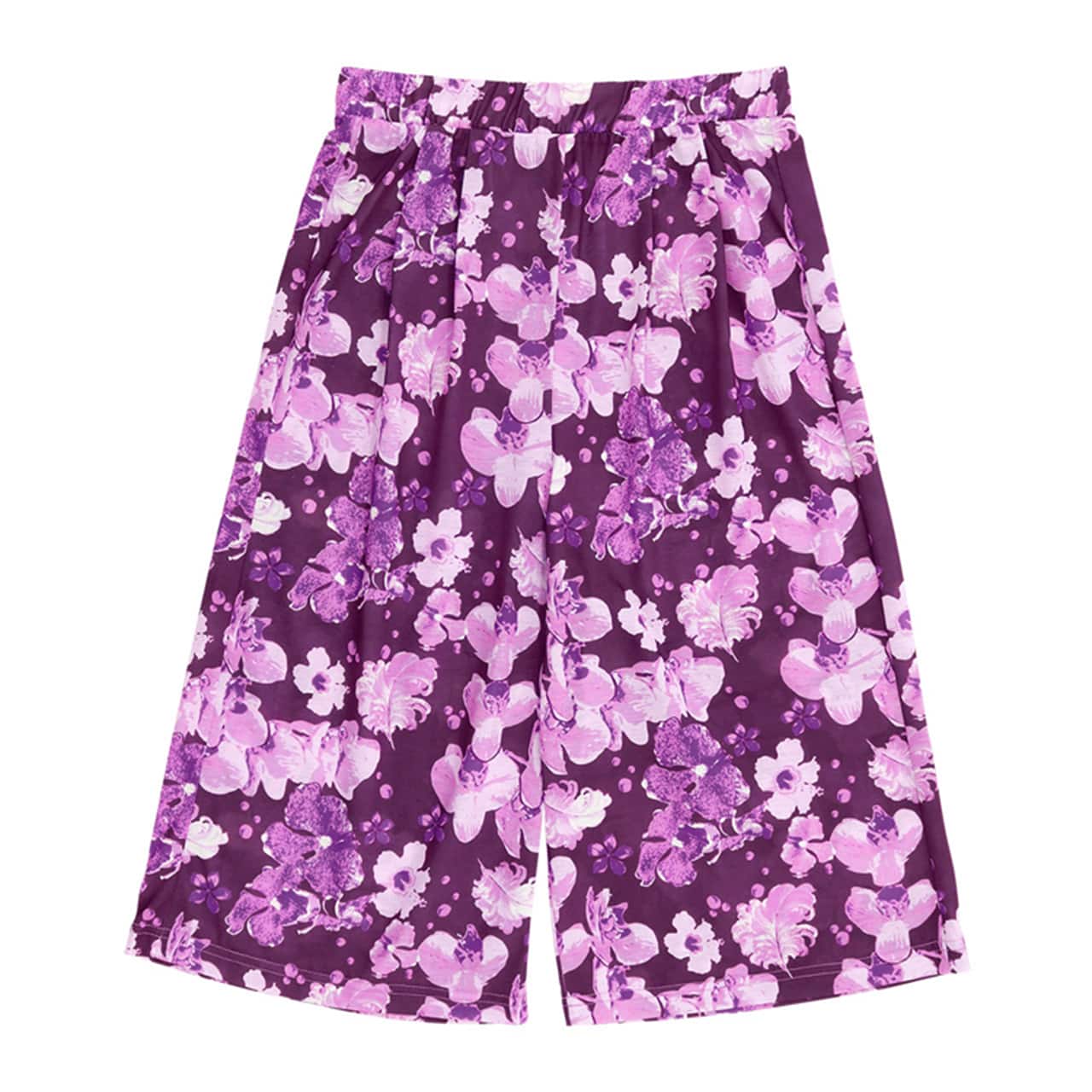 ルームパンツ レディース ガウチョ M～LL (ルームウェア 夏用 部屋着 ボトムス ワイドパンツ 7分丈 リラックス ステテコ かわいい オシャレ 涼しい おうち時間) (在庫限り)