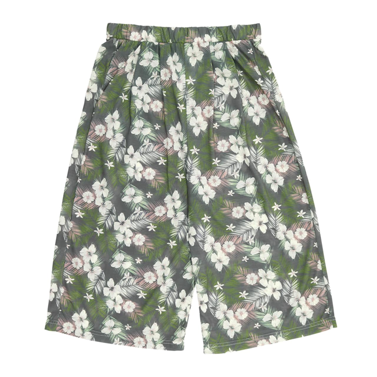 ルームパンツ レディース ガウチョ M～LL (ルームウェア 夏用 部屋着 ボトムス ワイドパンツ 7分丈 リラックス ステテコ かわいい オシャレ 涼しい おうち時間) (在庫限り)