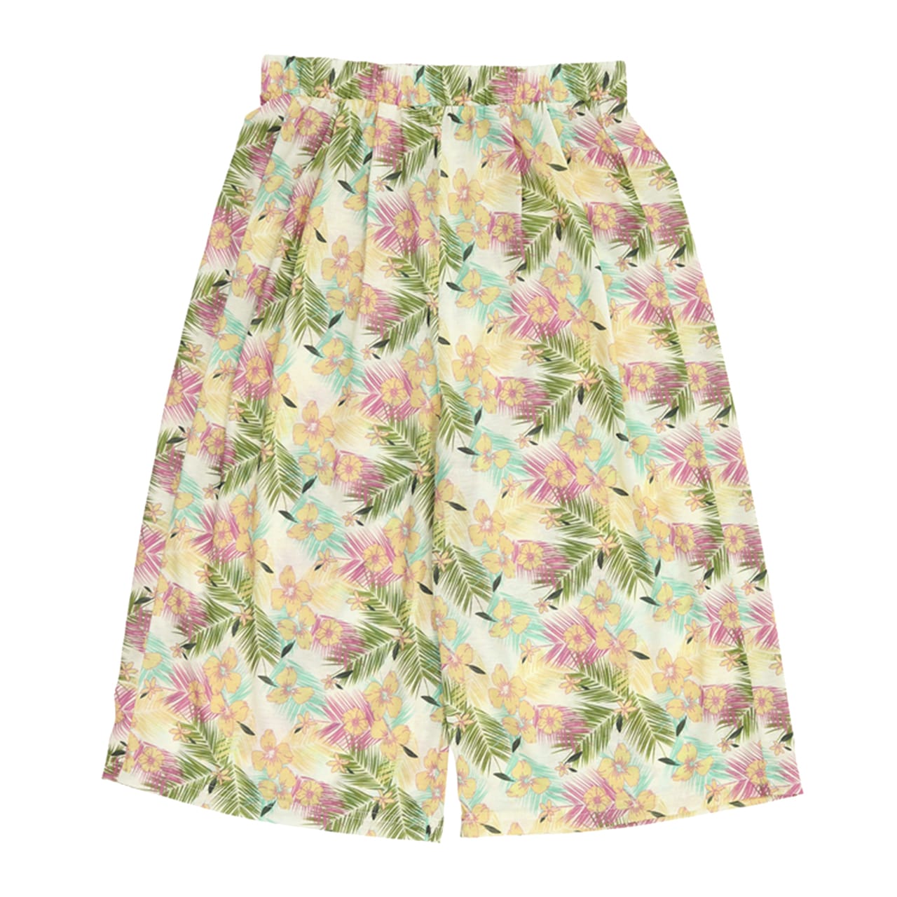 ルームパンツ レディース ガウチョ M～LL (ルームウェア 夏用 部屋着 ボトムス ワイドパンツ 7分丈 リラックス ステテコ かわいい オシャレ 涼しい おうち時間) (在庫限り)