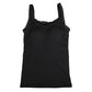 ブラトップ タンクトップ カップ付き レース レディース M～LL (下着 カップ付 インナー ブラキャミ 綿100% ゆったり 締め付けない コットン) (在庫限り)