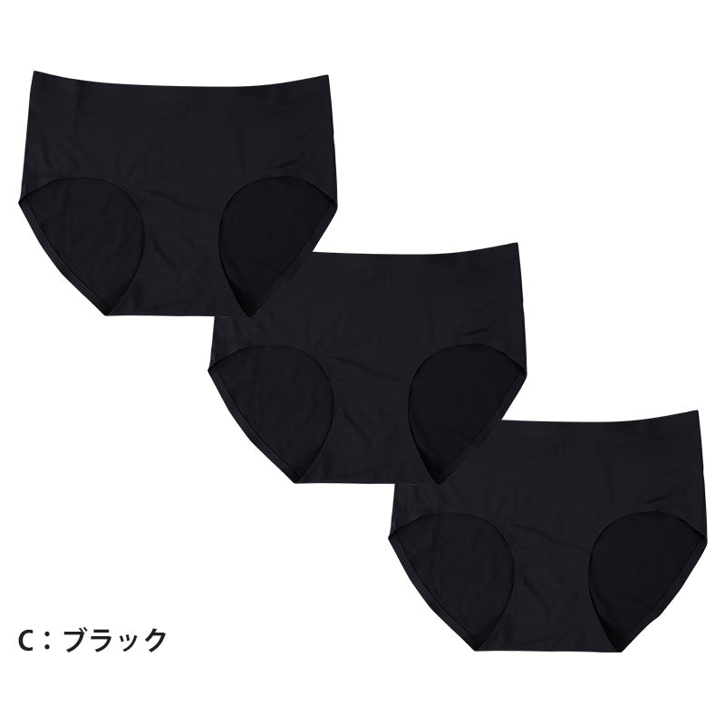 レディース シームレスショーツ ショーツ シームレス アウターにひびかない 無縫製 3枚セット M L LL 婦人 無地 ナノストレス 女性 リラックス 楽 ラク 楽ちん ボトムに響かない 