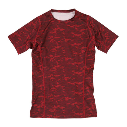 ライザップ メンズ コンプレッション 半袖Tシャツ M～LL (RIZAP 男性 紳士 スポーツ ヨガ フィットネス トレーニング 筋トレ ジム 運動 インナー 黒 総柄) (在庫限り)