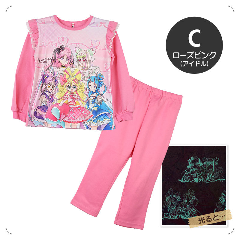 光るパジャマ プリキュア パジャマ 長袖 女の子 キッズ トレーナー 光る 上下セット 100 110 120 130 cm 女児 子供服 春 秋 子供 長ズボン お泊り保育 キミとアイドルプリキュア パジャマ上下 ルームウェア ルームウエア 部屋着 ぷりきゅあ