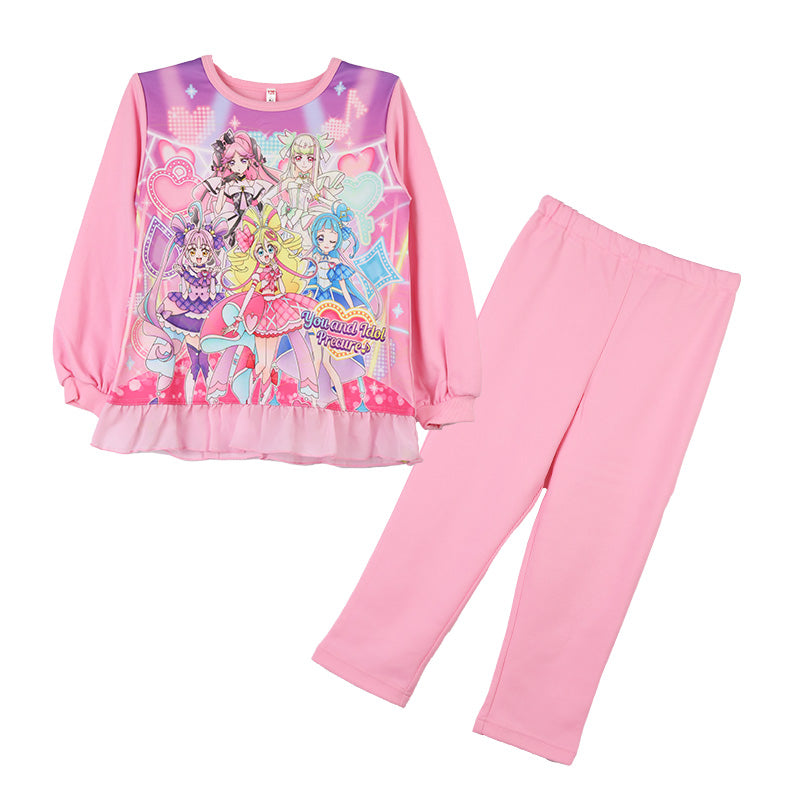光るパジャマ プリキュア パジャマ 長袖 女の子 キッズ トレーナー 光る 上下セット 100 110 120 130 cm 女児 子供服 春 秋 子供 長ズボン お泊り保育 キミとアイドルプリキュア パジャマ上下 ルームウェア ルームウエア 部屋着 ぷりきゅあ