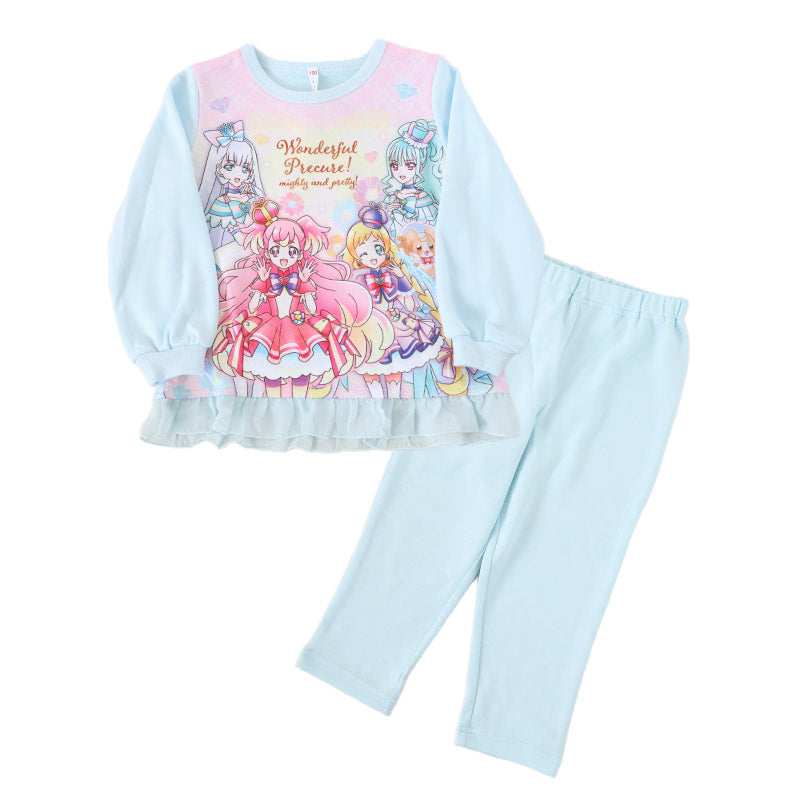 光るパジャマ プリキュア パジャマ 長袖 女の子 キッズ トレーナー 光る 上下セット 100cm～130cm 110cm 120cm 女児 子供服 春 秋 子供 長ズボン お泊り保育 わんだふるぷりきゅあ