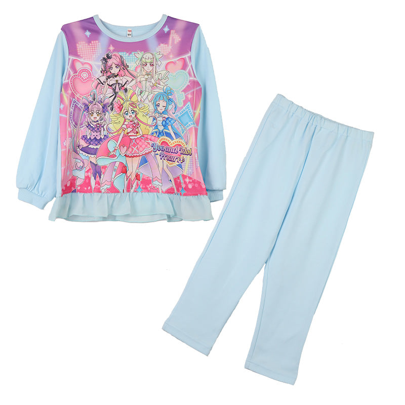 光るパジャマ プリキュア パジャマ 長袖 女の子 キッズ トレーナー 光る 上下セット 100 110 120 130 cm 女児 子供服 春 秋 子供 長ズボン お泊り保育 キミとアイドルプリキュア パジャマ上下 ルームウェア ルームウエア 部屋着 ぷりきゅあ