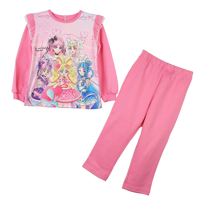 光るパジャマ プリキュア パジャマ 長袖 女の子 キッズ トレーナー 光る 上下セット 100 110 120 130 cm 女児 子供服 春 秋 子供 長ズボン お泊り保育 キミとアイドルプリキュア パジャマ上下 ルームウェア ルームウエア 部屋着 ぷりきゅあ