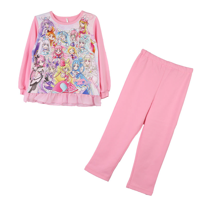 光るパジャマ プリキュア パジャマ 長袖 女の子 キッズ トレーナー 光る 上下セット 100 110 120 130 cm 女児 子供服 春 秋 子供 長ズボン お泊り保育 キミとアイドルプリキュア パジャマ上下 ルームウェア ルームウエア 部屋着 ぷりきゅあ