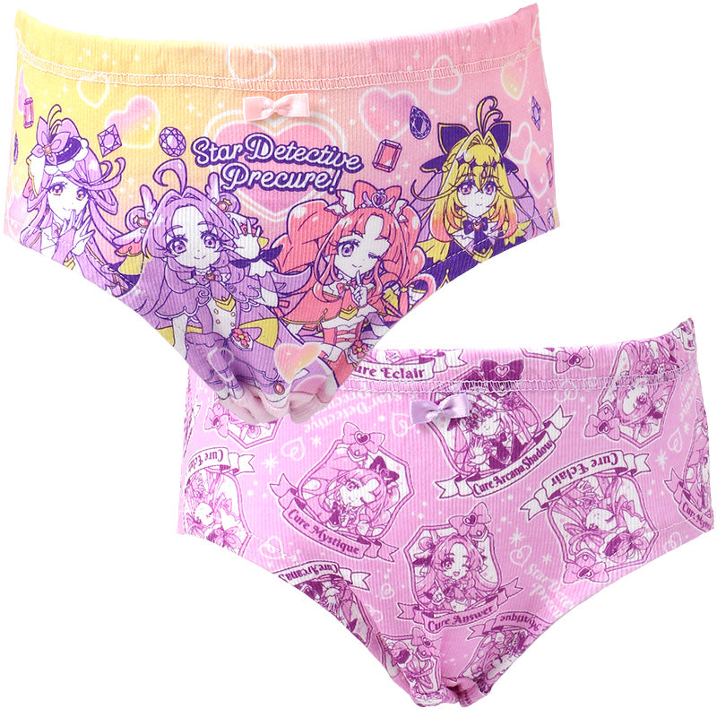 プリキュア 女児ショーツ 下着 パンツ 名探偵プリキュア　オールスターズ キャラクター 2枚組 100 110 120 130 cm キッズ 女の子 ショーツ 子供 インナー 肌着 入園 入園祝い 入園準備 まとめ買い 2P 綿 コットン cotton 大人気 人気キャラクター