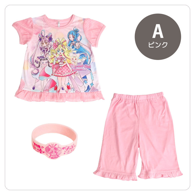 光るパジャマ プリキュア パジャマ キミとアイドルプリキュア 半袖 夏 100cm～130cm 110cm 120cm 女児 女の子 子供 キッズ 部屋着 入園祝い 入園準備 キャラクター