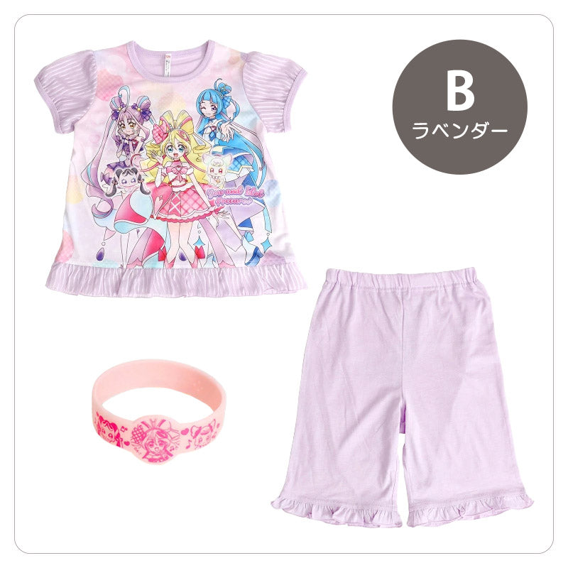 光るパジャマ プリキュア パジャマ キミとアイドルプリキュア 半袖 夏 100cm～130cm 110cm 120cm 女児 女の子 子供 キッズ 部屋着 入園祝い 入園準備 キャラクター