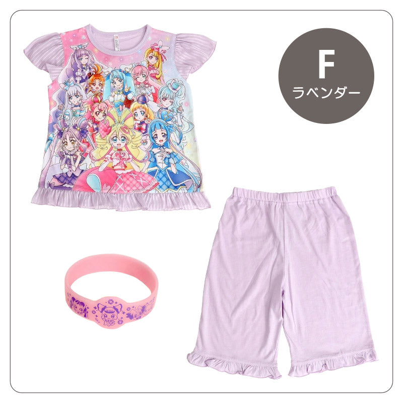 光るパジャマ プリキュア パジャマ キミとアイドルプリキュア 半袖 夏 100cm～130cm 110cm 120cm 女児 女の子 子供 キッズ 部屋着 入園祝い 入園準備 キャラクター