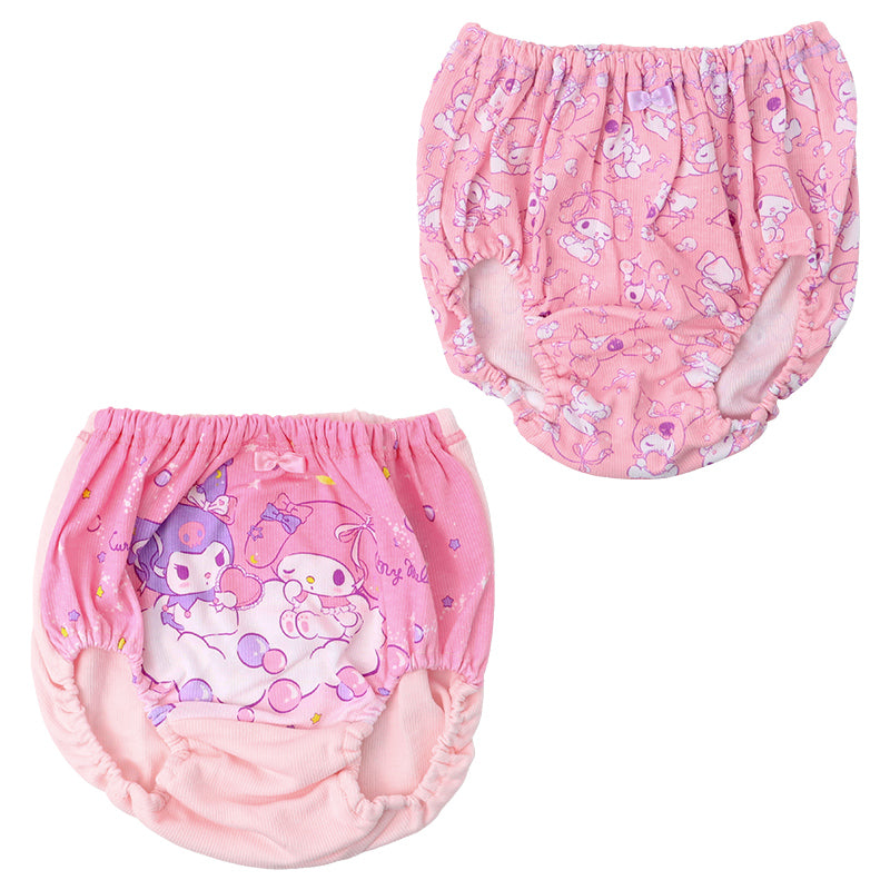 サンリオ ショーツ 女の子 キッズ 下着 パンツ 2枚組 綿混 キャラクター マイメロ クロミ 100 110 120 130cm まとめ買い 2P インナー ガールズ ジュニア かわいい 通園 通学 幼稚園 保育園 入園準備 名前タグ付き 女児ショーツ セット sanrio