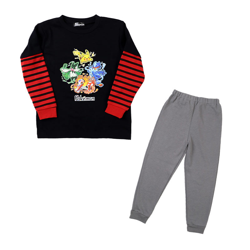 ポケモン パジャマ キッズ 長袖 男の子 上下セット 110cm～140cm 子供 子ども 秋 秋冬 冬用 子供服 長ズボン 110 120 130 140 保温性 ピカチュウ マスカーニャ ラウドボーン ウェーニバル
