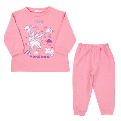 ポケモン パジャマ キッズ 長袖 女の子 上下セット 100cm 110cm 120cm 130cm ピカチュウ イーブイ 子供 子ども 秋 秋冬 冬用 子供服 長ズボン 上下セット 保温性