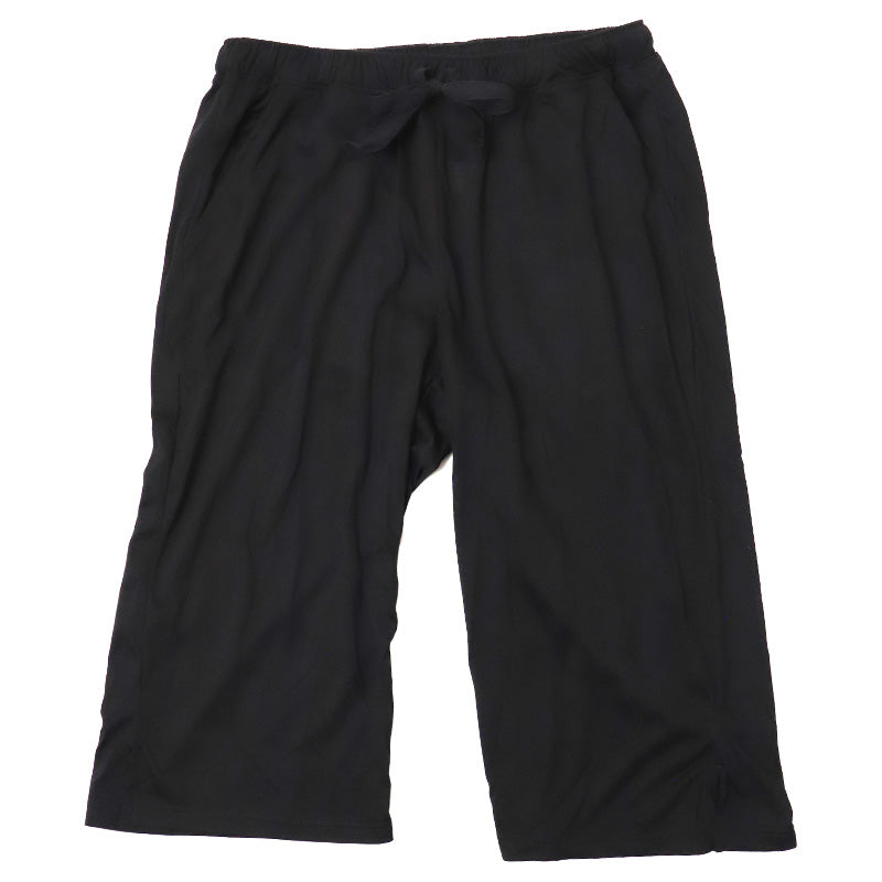 婦人 接触冷感ステテコ 7分丈 ポケット付き 生活の木 M L LL ルームウェア パンツ ボトム 夏用 部屋着 ルームウエア 薄手 パジャマ ズボン ボトムス ワイドパンツ リラックス オシャレ 涼しい おうち時間 グレー ブラック