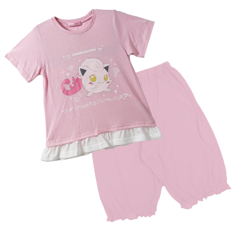 ポケモン パジャマ キッズ 半袖 半ズボン パジャマ セット 女の子 110 120 130 cm 子供 子ども 綿 薄手 春夏 秋 夏用 子供服 上下セット ピカチュウ ニャオハ ホゲータ クワッス ワッカネズミ サケブシッポ 天竺 ルームウェア 部屋着 寝巻き