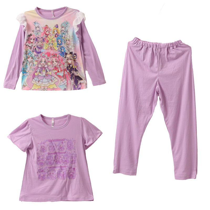 プリキュア パジャマ 名探偵プリキュア 光るパジャマ 半袖 長袖 セット 100 110 120 130 cm オールスターズ 女児 女の子 お泊り保育 光る プリキュア パジャマ 女児 プリキュア 光る2TOPSパジャマ パジャマ上下 ルームウェア ルームウエア 部屋着