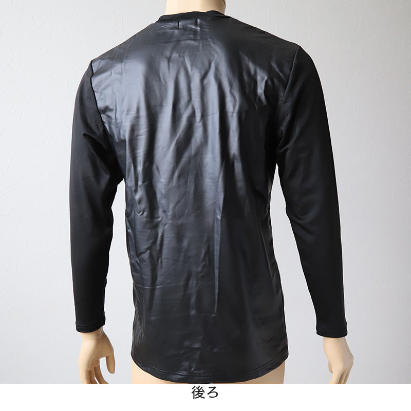 メンズ 防風 インナー 防風インナー 長袖 長袖シャツ M～LL (防風ウェア レジャー 外仕事 ウィンタースポーツ 丸首 ストレッチ キャプテンスタッグ) (在庫限り)
