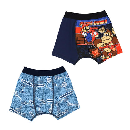 キッズ ボクサーブリーフ マリオ 男の子 ボクサーパンツ スーパーマリオ 2枚組 100cm～130cm ルイージ ヨッシー クッパ 100cm 110cm 120cm 130cm 子供 下着 おとこのこ 男児 入園祝い
