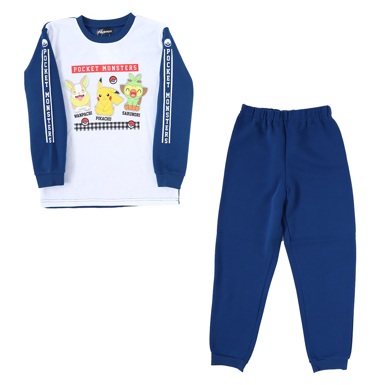 ポケモン パジャマ キッズ 長袖 男の子 裏起毛 上下セット 110cm～140cm 子供 子ども もこもこ 秋 秋冬 冬用 子供服 長ズボン 110 120 130 140