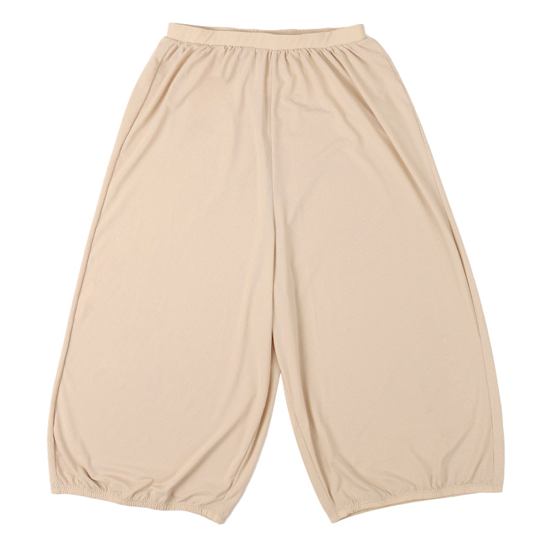 ぺチパンツ ロング 涼しい ペチコート フレアパンツ インナー レディース 7分丈 メッシュ M～4L 夏 ひざ下丈 透け防止 スカート下 肌着 下着 レディース 響きにくい (在庫限り)