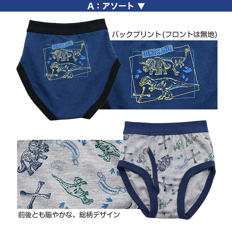 男児 ブリーフ キッズ 男の子 下着 パンツ 2枚組 100cm～130cm 子供 インナー 恐竜 車 男子 小学生 幼稚園 保育園 プレゼント 100 110 120 130 (在庫限り)