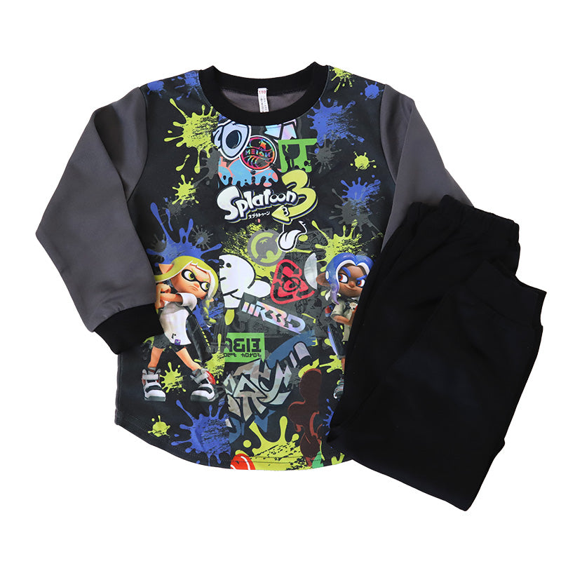光るパジャマ スプラトゥーン パジャマ 長袖 キッズ スプラトゥーン3 上下セット 110cm～140cm 子供 男の子 子供服 春 秋 スプラ トレーナー 光る 120cm 130cm ジュニア 男児 お泊り