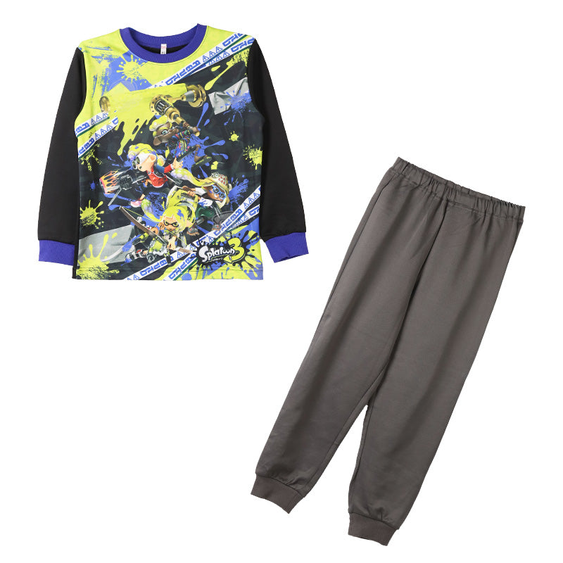 光るパジャマ スプラトゥーン パジャマ 長袖 キッズ スプラトゥーン3 上下セット 110 120 130 140 cm 子供 男の子 子供服 春 秋 スプラ トレーナー 光る ジュニア 男児 お泊り スプラトゥーン3 光るパジャマ パジャマ上下 ルームウェア ルームウエア 部屋着 寝巻き 綿混