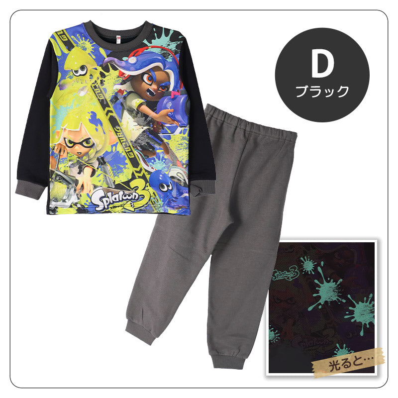 光るパジャマ スプラトゥーン パジャマ 裏起毛 長袖 男の子 スプラトゥーン3 上下セット 110 120 130 140cm キッズ ジュニア 冬用 男児 子供 スプラ トレーナー 光る お泊り スプラトゥーン3 光る裏起毛パジャマ パジャマ上下 ルームウェア ルームウエア 部屋着