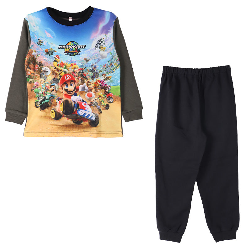 光るパジャマ マリオ パジャマ 裏起毛 長袖 男の子 スーパーマリオ 上下セット 110 120 130 140cm キッズ ジュニア 男児 冬用 子供 トレーナー 光る お泊り スーパーマリオ 光る裏起毛パジャマ パジャマ上下 ルームウェア ルームウエア 部屋着 寝巻き 寝間着