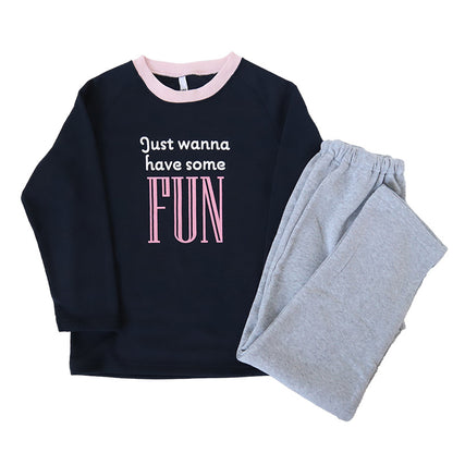 キッズ パジャマ 女の子 冬 長袖 あったかい ルームウェア 女児 保温 上下セット 130～160cm 子供服 子ども ナイトウェア ルームウエア 部屋着 上下 女子 (在庫限り)