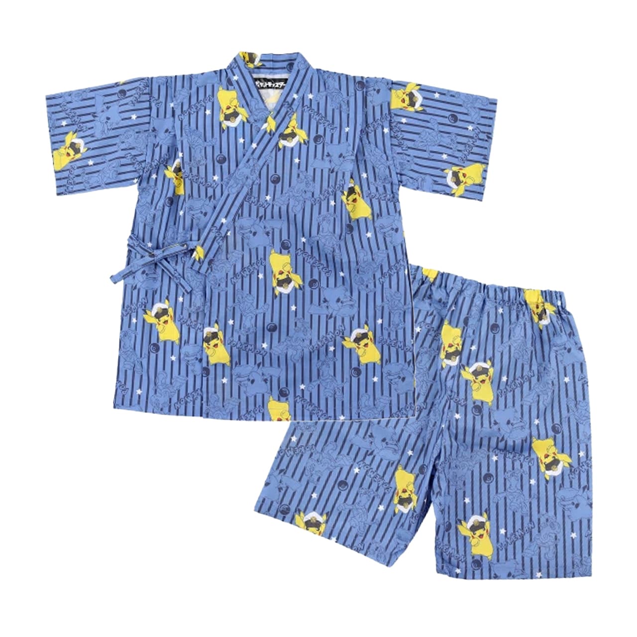 ポケモン 甚平 男の子 子供 キッズ ポケットモンスター 男児 セットアップ 涼しい 110cm～130cm じんべい ピカチュウ パジャマ 甚兵衛 110 120 130 部屋着 夏 お祭り 子供服 (在庫限り)