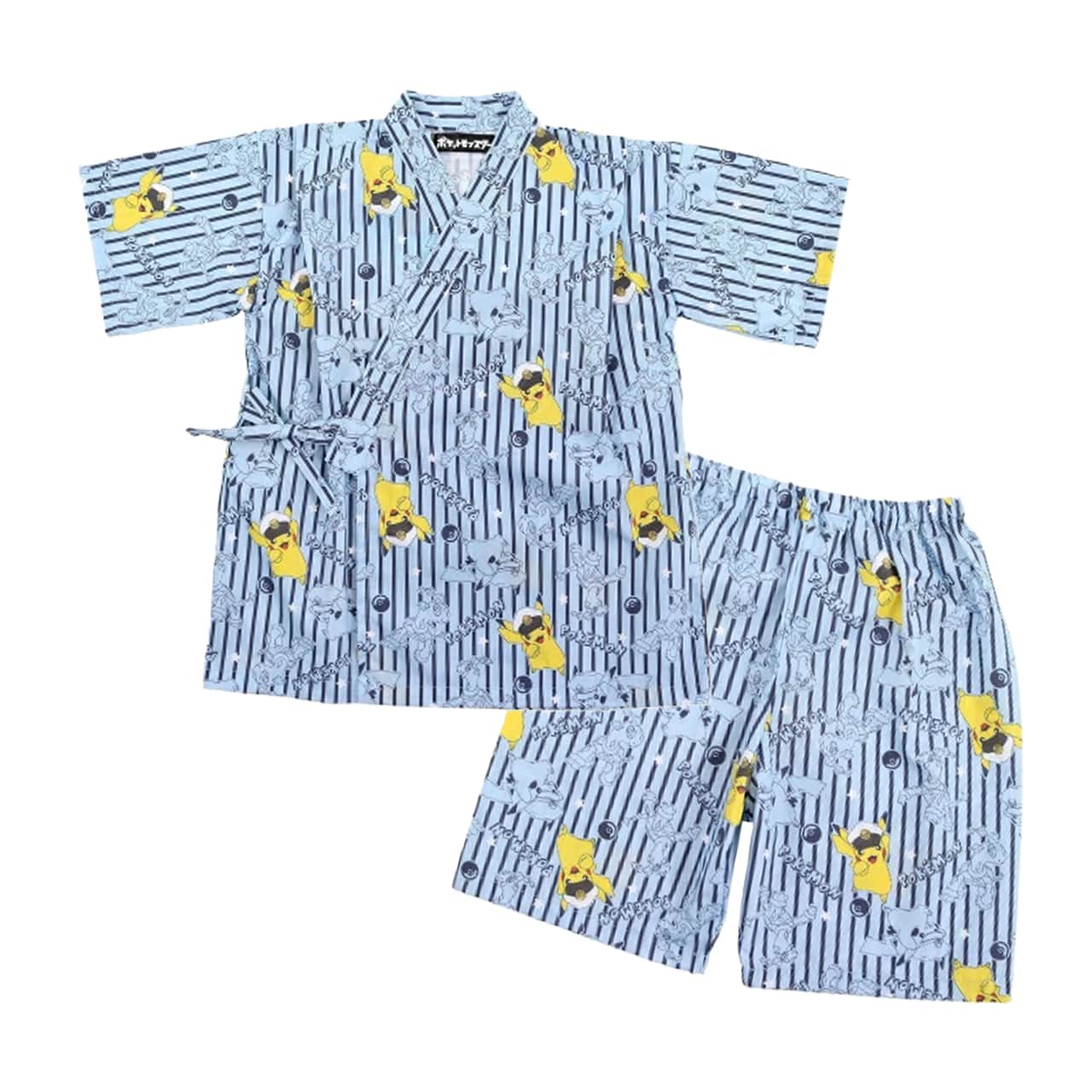 新品　ピカチュウ　キッズ　甚平　ポケモン　120 ポケットモンスター　ネイビー ポケモン 甚平 男の子 子供 キッズ ポケットモンスター 男児 セットアップ 涼しい 110cm〜130cm じんべい パジャマ 子供服 (在庫限り)