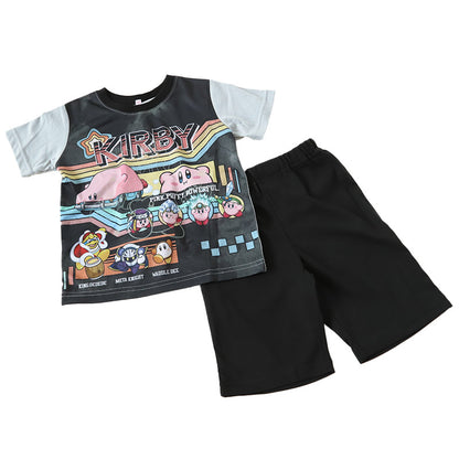 光るパジャマ カービィ 星のカービィ パジャマ 男児 半袖 夏 春 上下セット 110cm～140cm キッズ 男の子 子供 部屋着 ルームウェア カービィー Tシャツ 光る 120cm 130cm ジュニア お泊り (在庫限り)