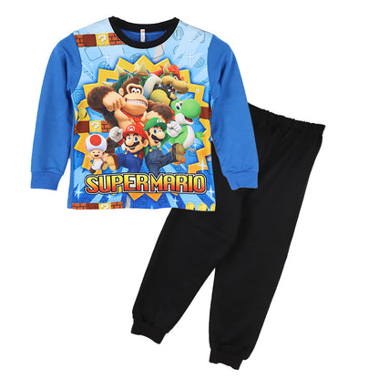 光るパジャマ マリオ パジャマ 男児 長袖 スーパーマリオ 秋 冬 春 上下セット 110 120 130 140 cm キッズ 男の子 子供 部屋着 ルームウェア トレーナー ジュニア お泊り パジャマ上下 ルームウエア 部屋着 寝巻き 寝間着 男の子用 綿混