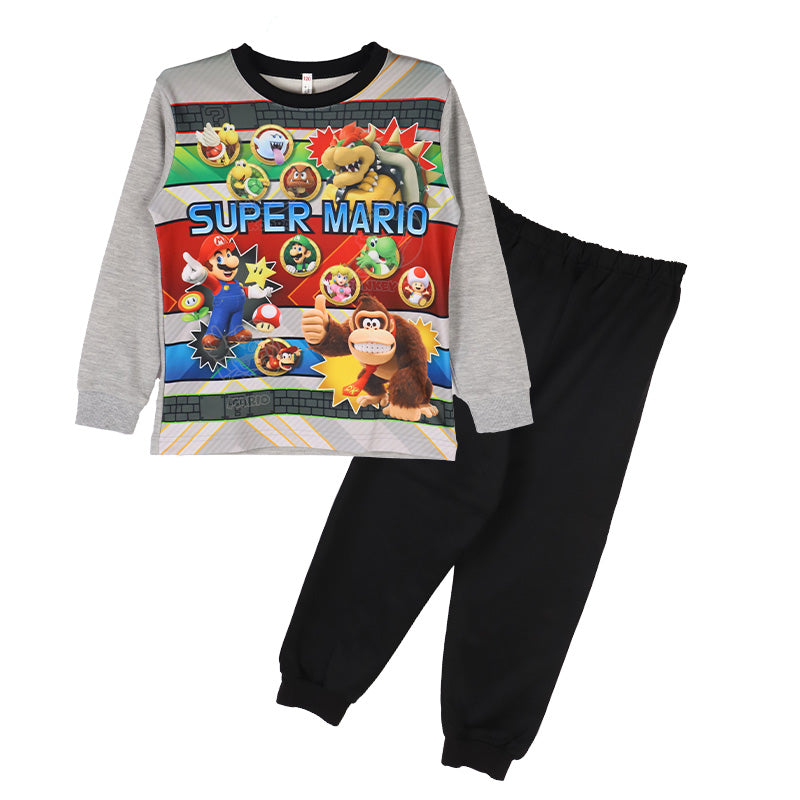 光るパジャマ マリオ パジャマ 男児 長袖 スーパーマリオ 秋 冬 春 上下セット 110 120 130 140 cm キッズ 男の子 子供 部屋着 ルームウェア トレーナー ジュニア お泊り パジャマ上下 ルームウエア 部屋着 寝巻き 寝間着 男の子用 綿混