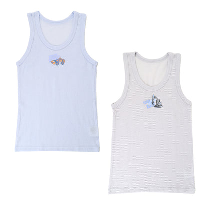 男児 ランニング タンクトップ 2枚組 綿100% 110cm～130cm ランニングシャツ ノースリーブ 男の子 男子 ボーイズ 子ども キッズ 下着 肌着 スリーブレス アンダーウェア インナー (在庫限り)