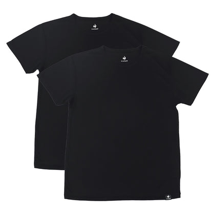 ルコックスポルティフ 裏ハニカムメッシュ 丸首 半袖 Tシャツ インナー メンズ M L LL 運動 スポーツ 夏 男性 下着 ブランド 肌着 白 黒 吸汗速乾 UV対策 紫外線対策 (在庫限り)