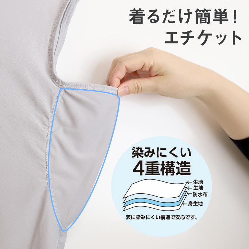 メンズ 脇汗パッド付 脇汗 インナー サーフシャツ ノースリーブ 接触冷感 Vネック M L LL 汗染み 汗取りインナー 運動 スポーツ 夏 男性 下着 肌着 白 黒 吸汗速乾 UV対策 紫外線対策
