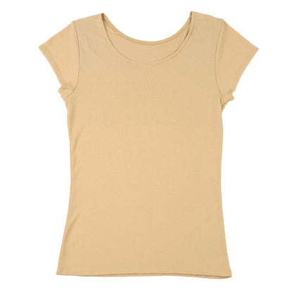 汗取りインナー 背中 フレンチ袖 半袖 レディース M L LL 汗染み 汗じみ防止 背中汗とり 下着 女性 肌着 無地 生活の木 インナー シャツ 汗対策 夏 30代 40代 50代 (在庫限り)