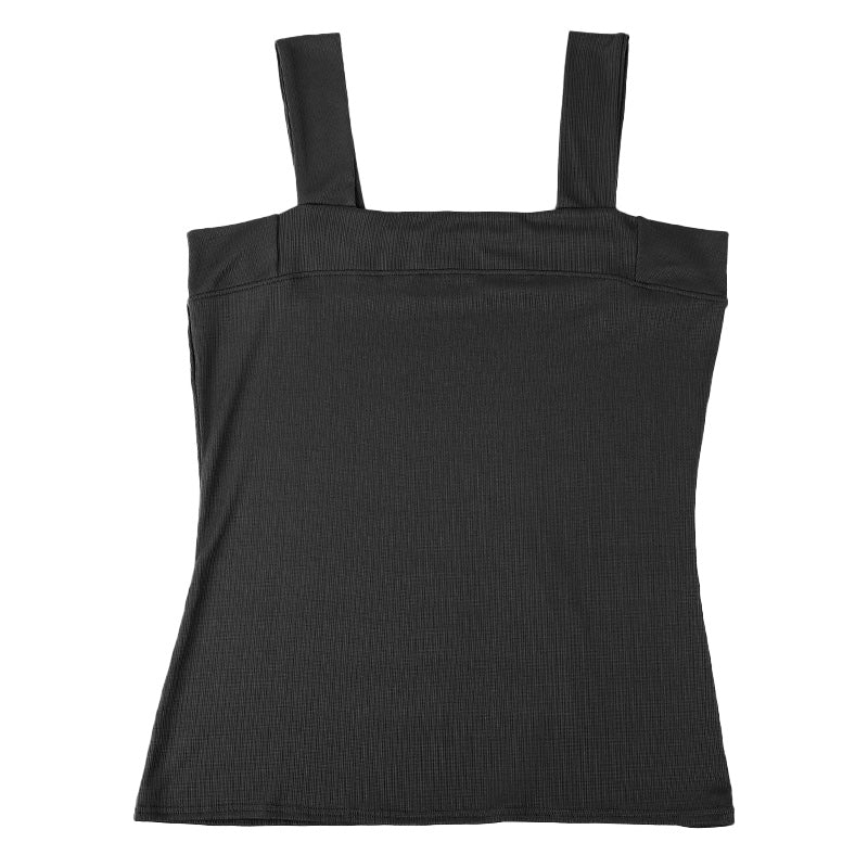 タンクトップ チラ見え防止 インナー レディース M L LL ブラ紐隠し 下着 ノースリーブ 谷間隠し 女性 肌着 タンク 無地 生活の木 インナー シャツ 夏 30代 40代 50代 (在庫限り)