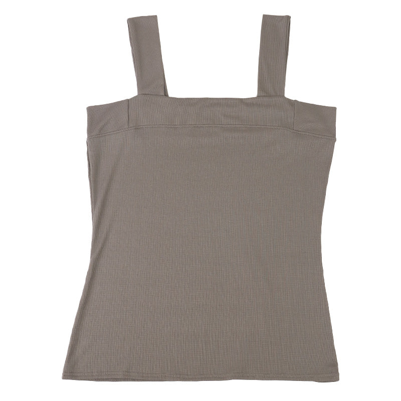 タンクトップ チラ見え防止 インナー レディース M L LL ブラ紐隠し 下着 ノースリーブ 谷間隠し 女性 肌着 タンク 無地 生活の木 インナー シャツ 夏 30代 40代 50代 (在庫限り)