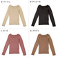 インナー 長袖 レディース シャツ 丸首 リブ M L LL 背当て付き 下着 肌着 女性 トップス 薄手 アンダーウェア 保温 ストレッチ 快適 あったかインナー 暖かい 温かい 秋 冬 ラウンドネック