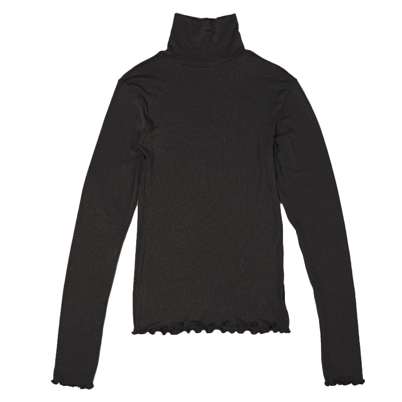 インナー 長袖 レディース シャツ ハイネック リブ M L LL 下着 肌着 女性 トップス 薄手 アンダーウェア 保温 ストレッチ 快適 あったかインナー 暖かい 温かい 秋 冬 タートルネック