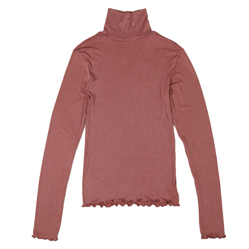 インナー 長袖 レディース シャツ ハイネック リブ M L LL 下着 肌着 女性 トップス 薄手 アンダーウェア 保温 ストレッチ 快適 あったかインナー 暖かい 温かい 秋 冬 タートルネック