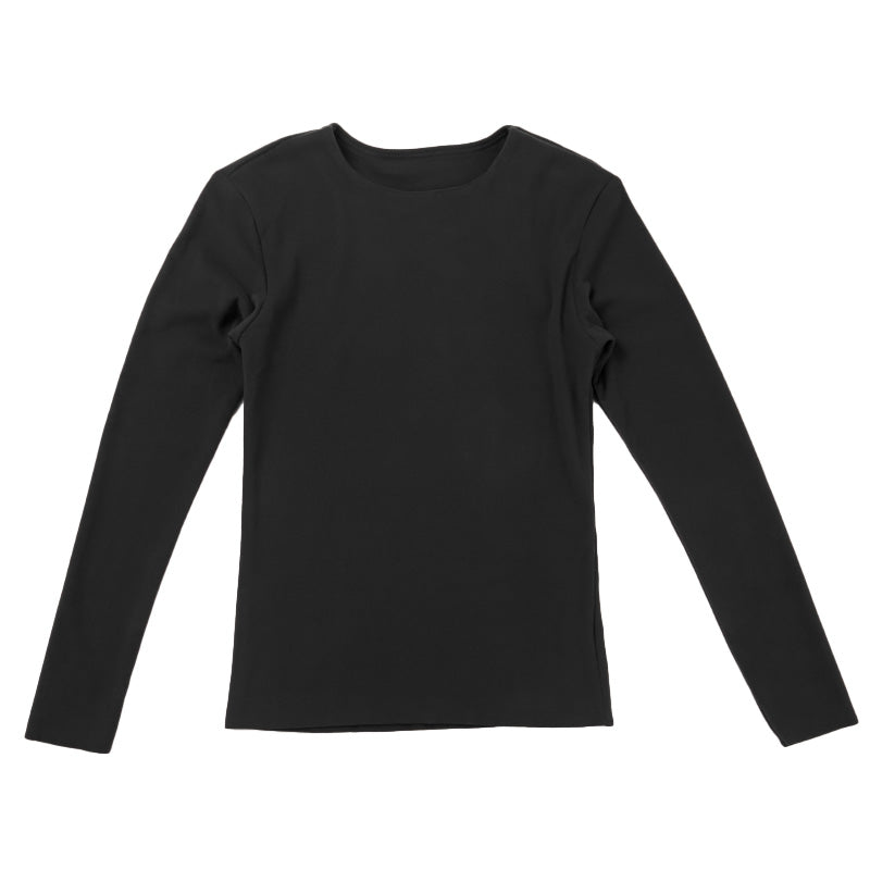 あったかインナー 両起毛 長袖 レディース 冬 冬用 胸当て付き M L LL 保温 防寒対策 冷え対策 暖かい 冬 冬用 下着 肌着 女性 薄手 ストレッチ 快適 温活 ヒートテック クルーネック あったか 無地 生活の木